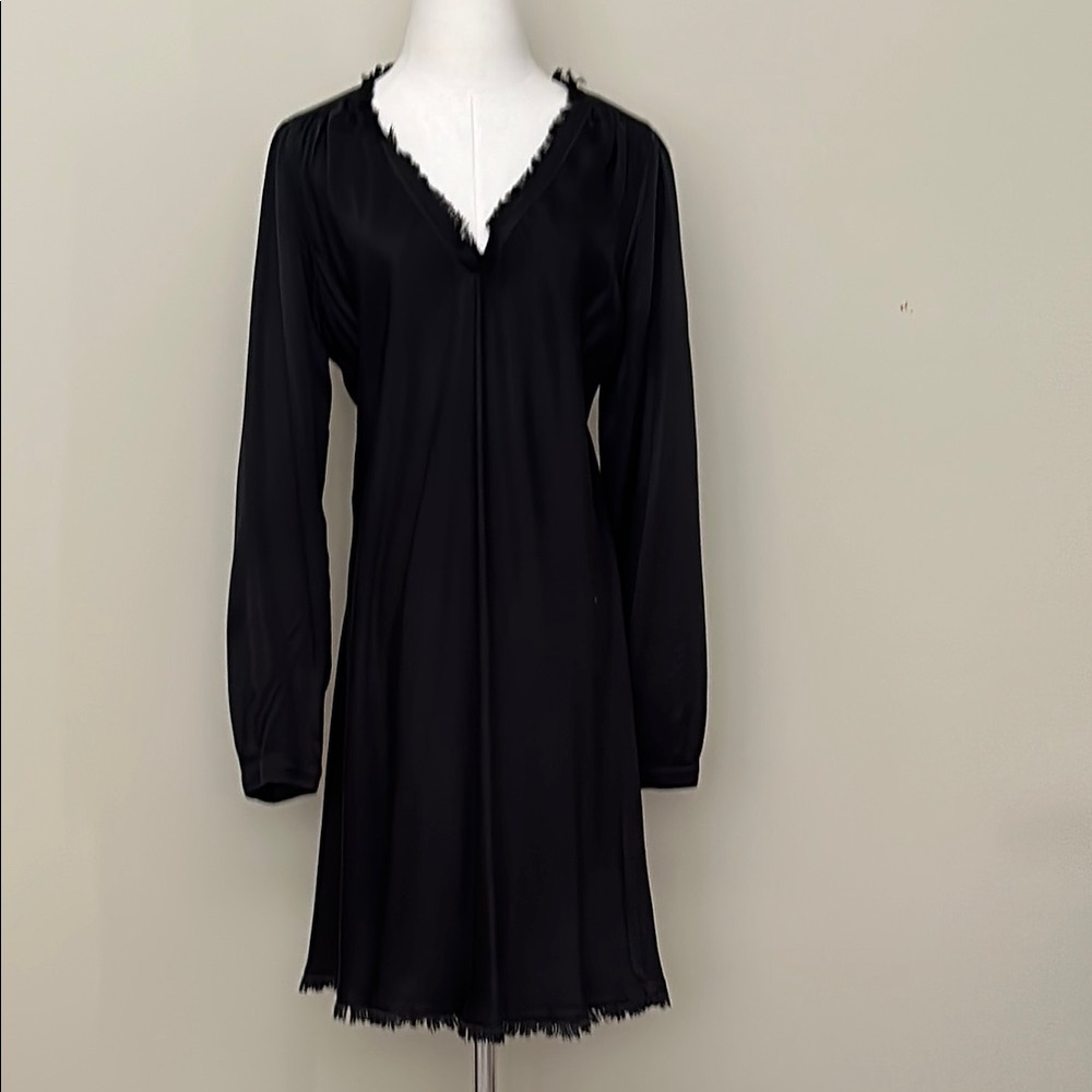 Black Long Sleeve Dress with A-line Silhouette